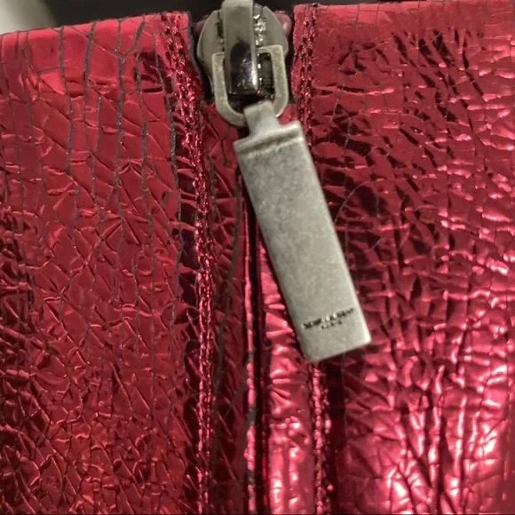 New Saint Laurent Lou 95 Zip Bootie Red Cracked Leather Size 36EU/6US - Picture 5 of 11